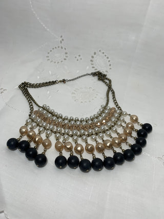 Necklace - Black & Tan Bib|59868