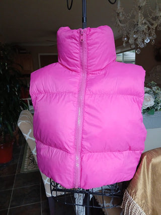Hot Pink Puffer Vest, Medium