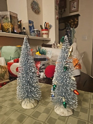 AD. Glitter Silver  Bottle Brush Tree
