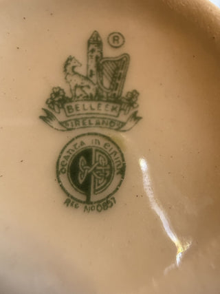 Belleek Green Mark Sharock Porcelain Jam Pot #62 VV MTS