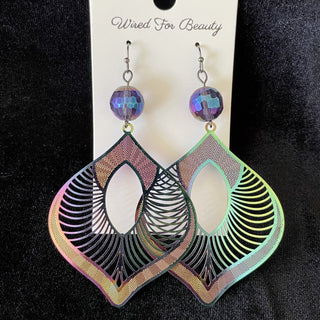 earrings, rainbow stainless steel RSV