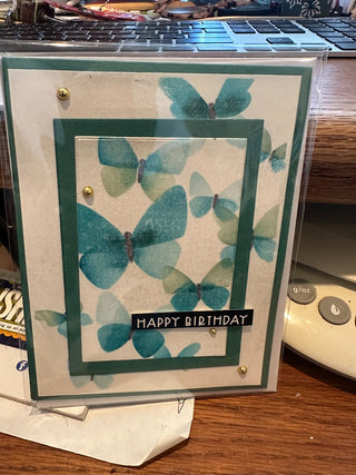 Birthday Card - "Happy Birthday" blue butterflies G195|65251