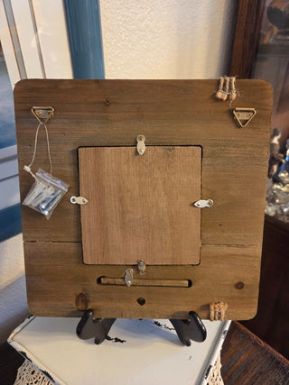 Vintage Button Heart in Wooden Frame, RCD