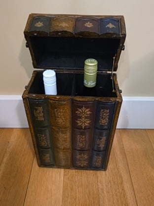 RF Wooden Faux Book Wine Box