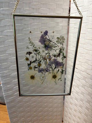 Large Framed Pressed Flower Glass MTS
