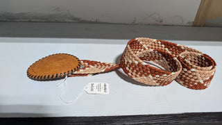 Handmade Braided Belt with Handtooled Leather Horse Buckle RSV|82506