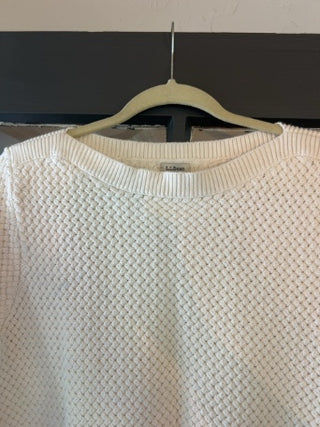 L.L. Bean cream cotton crewneck fisherman sweater Size XL