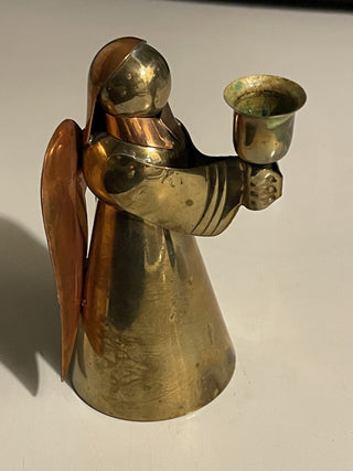 4" Vtg Gatco Brass Angel Candle Holder--SP MTS