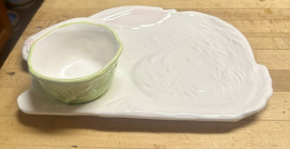 Vintage Rabbit Serving Dish with Bowl NIB  RSV|58043