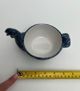 Blue speckled duck dish planter|53050