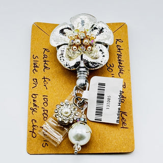 Silver Bling Retractable Badge Holder Belt Clip|76234