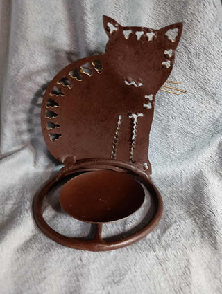 Vintage cat tealight holder rsv|118159