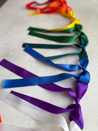 Rainbow Pride Bow Garland - 4.5' bows + 3' twine