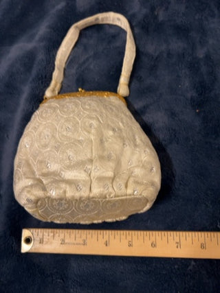 Vintage Mel-Ton White Brocade Wedding Purse
