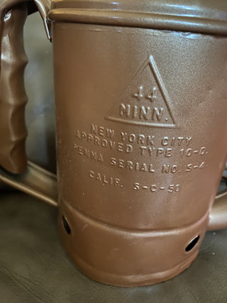 Vintage  copper plated swingspout 1 qt oil can