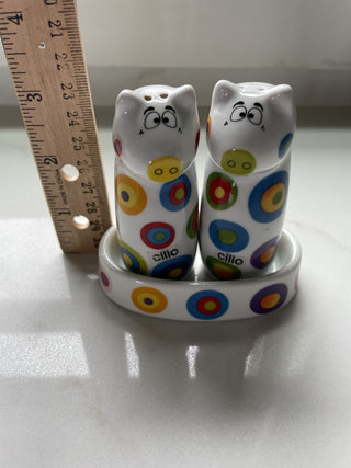 ceramic salt and pepper shakers w tray-RSV|97362