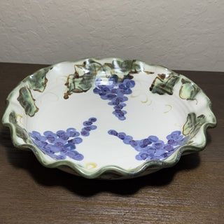 Clouds Folsom Pottery Ruffled Pie Plate MTS|90071
