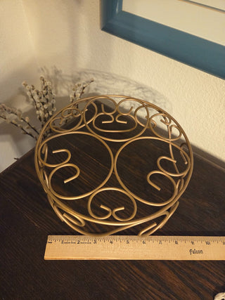 Vintage Gold Metal Buffet Table Riser, 9-1/4", RCD