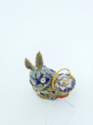 Cloisonne Rabbit approx. 1.75" X 3.8" Adorn your Chinese New Year or Easter Table with this adorable bunny #62 VV MTS
