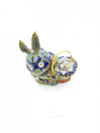 Cloisonne Rabbit approx. 1.75" X 3.8" Adorn your Chinese New Year or Easter Table with this adorable bunny #62 VV MTS