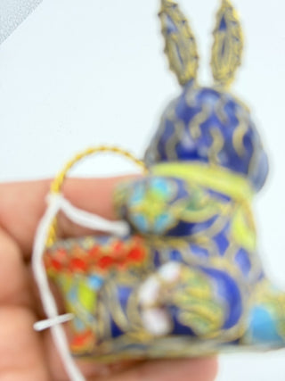 Cloisonne Rabbit approx. 1.75" X 3.8" Adorn your Chinese New Year or Easter Table with this adorable bunny #62 VV MTS