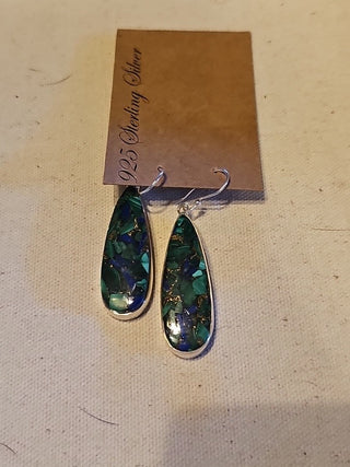 .925 azurite /malachite earring