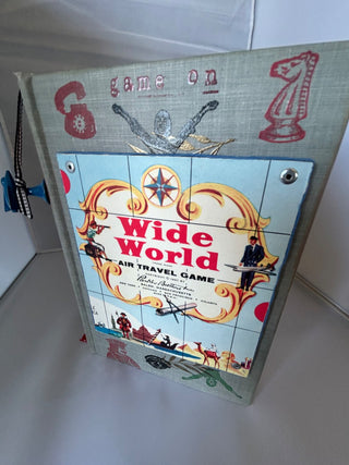 Altered Book Journal "Wide World" game themed journal RSV|105466
