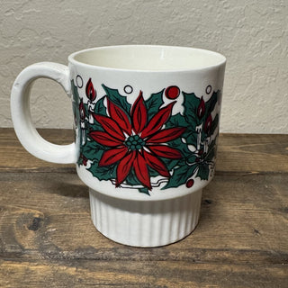 Vintage Poinsettia Christmas Mug MTS|125366