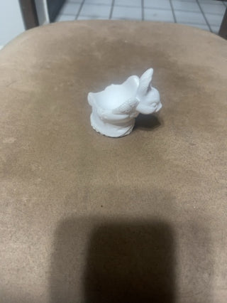 White bunny, egg holder