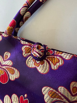 Purple Silk brocade Purse|103131