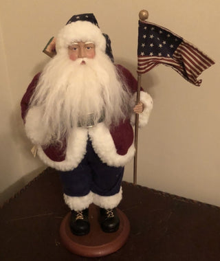 Santa with wood base, Patriotic Vintage #47 VV MTS|126926