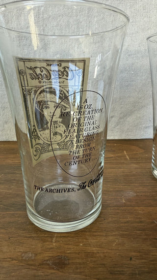 Vintage Pair Coca Cola Victorian Archive Glasses (LZD - RSV)