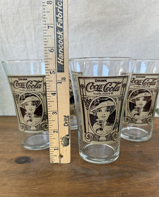 Vintage Pair Coca Cola Victorian Archive Glasses (LZD - RSV)