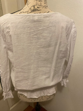 CYNTHIA ROWLEY White Linen Blouse, size M-RSV