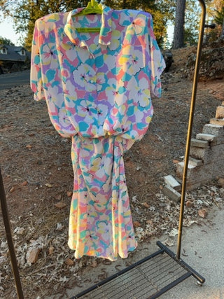 Vintage 80’s Diamonds USA 2 Piece Floral Sz M