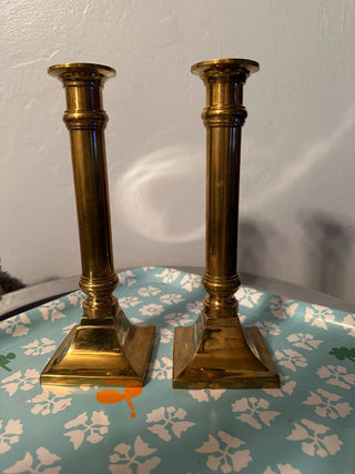 Candlesticks PAIR Brass Taper MTS