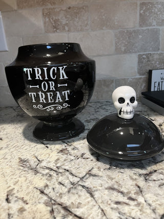 Black Trick or Treat Apothecary Jar RCD