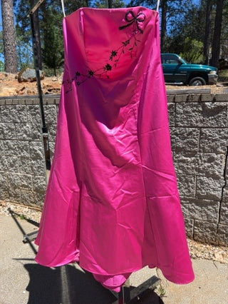 Y2K Size 20 David’s Bridal Hot Pink Sleeveless Gown