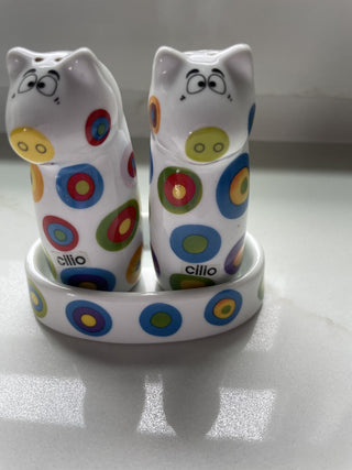 ceramic salt and pepper shakers w tray-RSV|97357