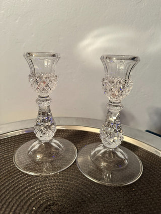 Candlesticks Glass 6.5" Pair 2  MTS