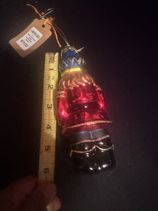 Blown Mercury Glass Nutcracker Santa Christmas Ornament 6" #62 VV MTS|125303