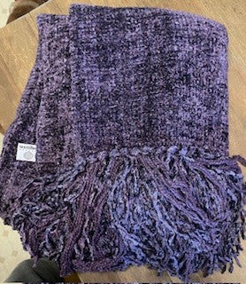 Rose Weavers Plush Purple Chenille Throw RCD