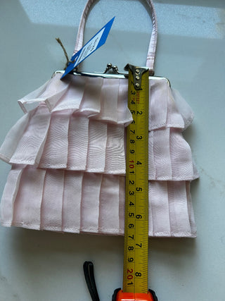Vintage Light Pink Ruffled Evening Purse -RSV|118090