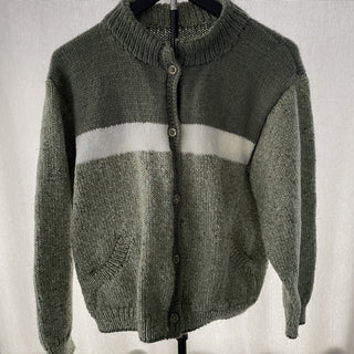 Vtg handmade sweater, green RSV