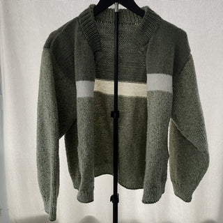 Vtg handmade sweater, green RSV