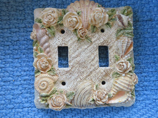 double light switch w/flowers  & shells MTS|99792