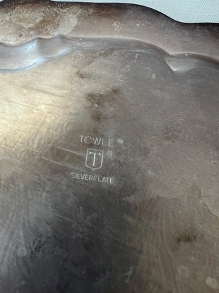 Antique silver plated footed platter|72129