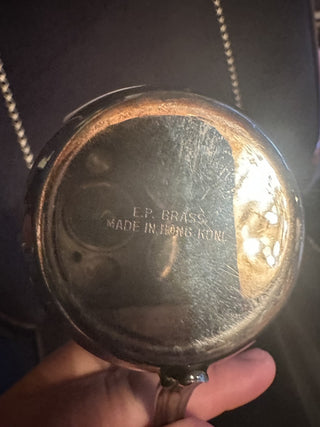 Silver plated child baby's Sippy Cup with Duck and Plastic Lid #62 VV MTS|146289