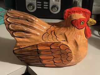 12" Painted Paper Mache Chicken--SP RCD