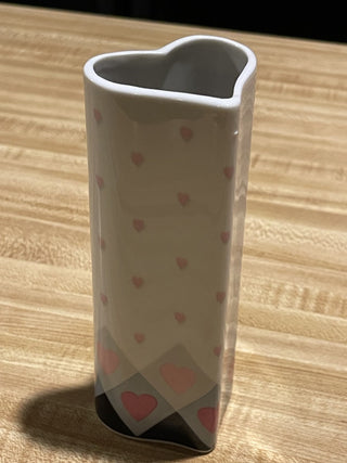 6" Vtg Ceramic Heart Shaped Vase, Japan--SP MTS
